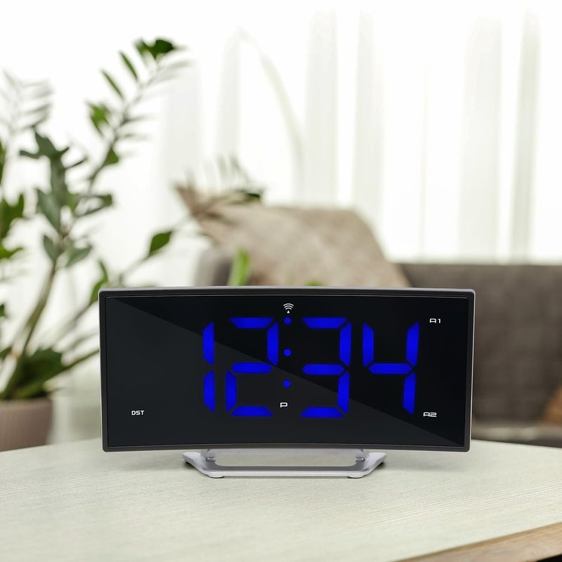La Crosse Technology Curved Blue LED Atomic Dual Alarm Clock, 1.8 Inch (617-249) - Image 5